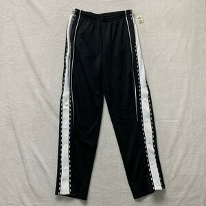 Victoria’s Secret PINK black logo track pants snap leg medium new